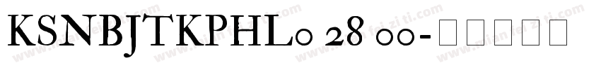KSNBJTKPHL0 28 00字体转换